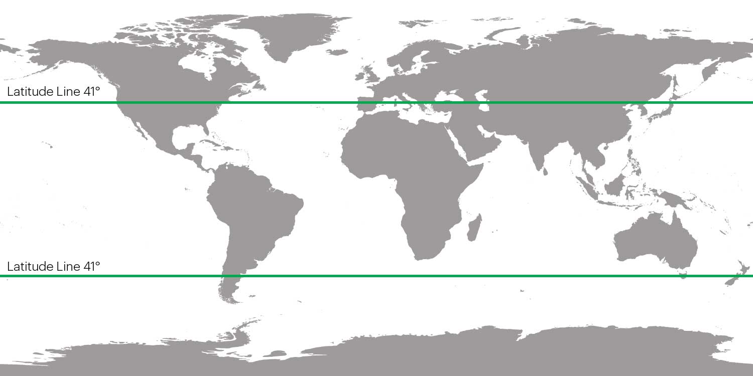 World Map with Latitude Lines Tasmania