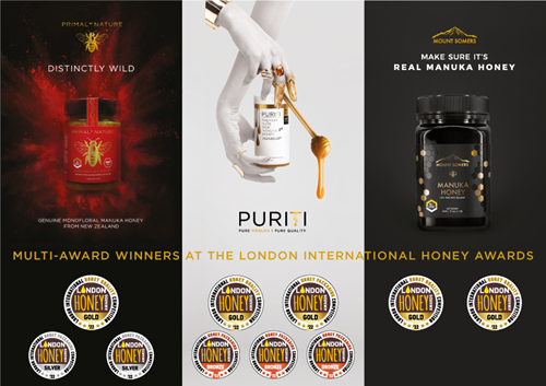 Primal By Nature, PURITI and Mount Somers London Honey Award winners